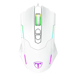 Mouse Gamer T-Dagger Brigadier T-TGM206W RGB 7200 DPI USB - Blanco