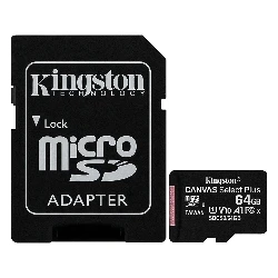 Tarjeta de Memoria Micro SD Kingston Canvas Select Plus 64GB 100Mbs - SDCS3/64GB
