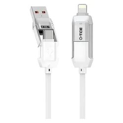 Cable G-Tide Vida Colorida PC155-3 USB/USB-C/Lightning 1.5 Metros - Blanco