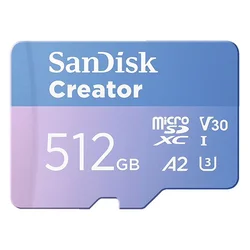 Tarjeta de Memoria Micro SD SanDisk Creator 512GB 190Mbs - SDSQXAV-512G-GN6MS