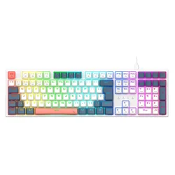 Teclado Gamer Redragon K668WBO RGB Trundle Con Cable Inglés - Blanco